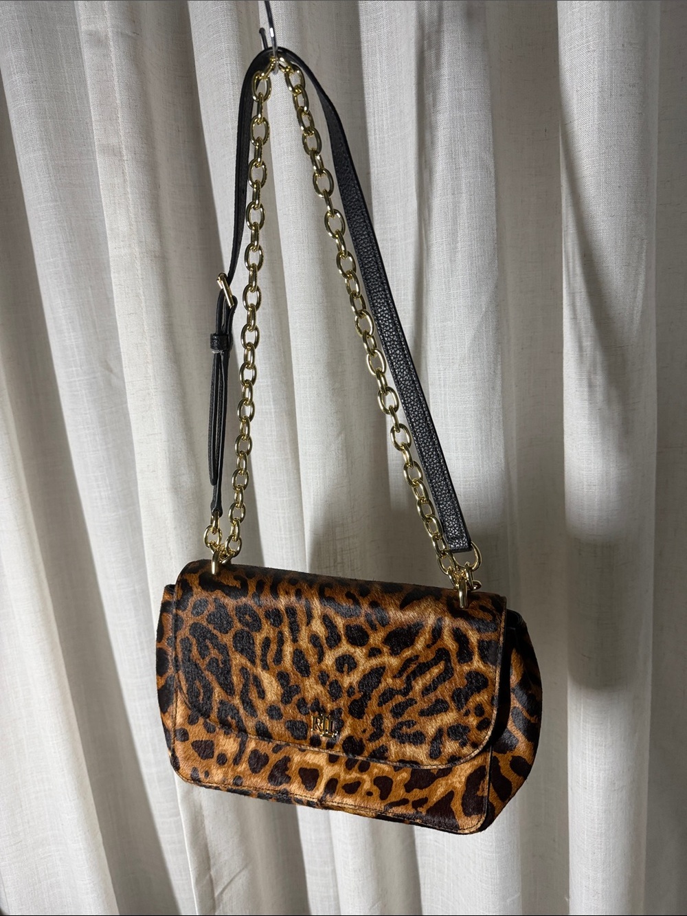 Leopard Print Shoulder bag cowhide